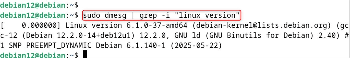 sudo dmesg | grep -i "linux version"