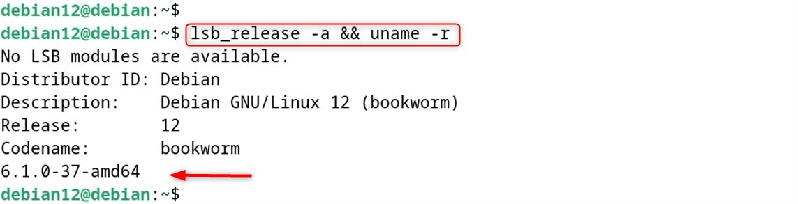 lsb_release -a && uname -r