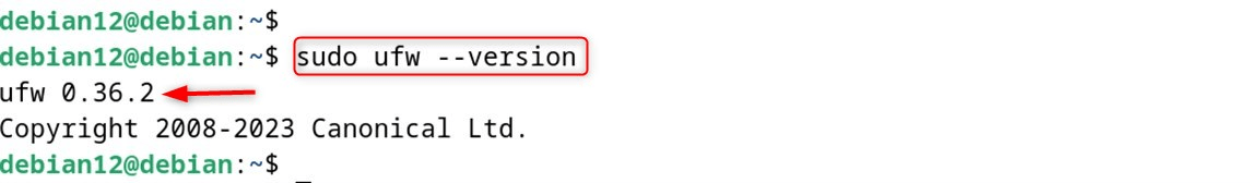 sudo ufw --version