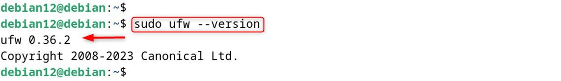sudo ufw --version