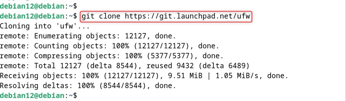 git clone https://git.launchpad.net/ufw