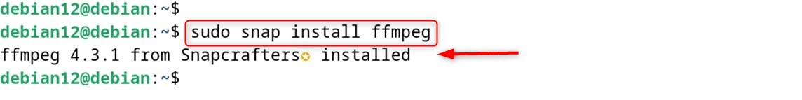 sudo snap install ffmpeg