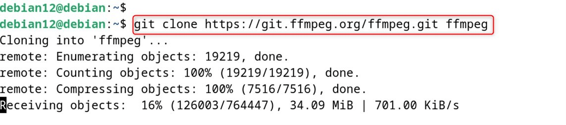git clone https://git.ffmpeg.org/ffmpeg.git ffmpeg