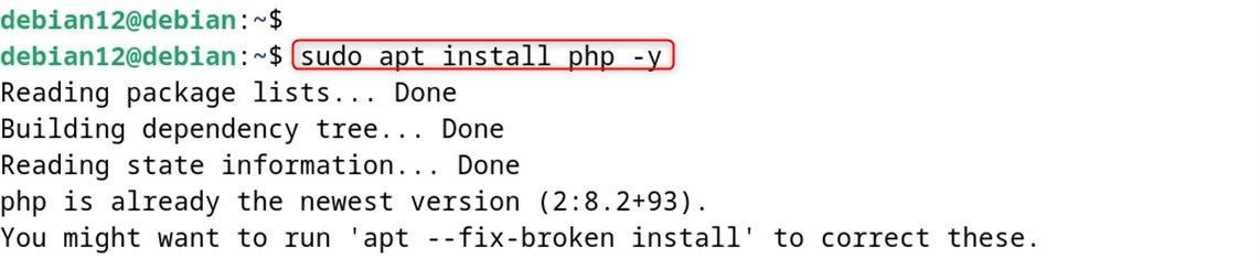 sudo apt install php -y