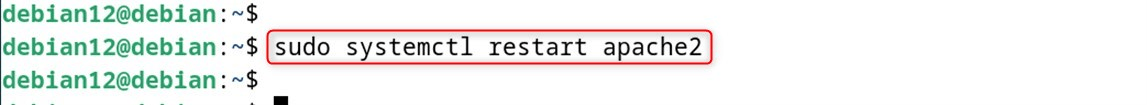 sudo systemctl restart apache2