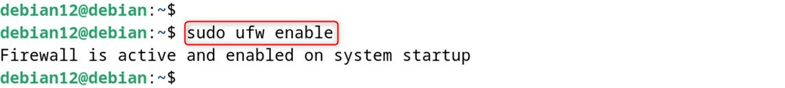 sudo ufw enable