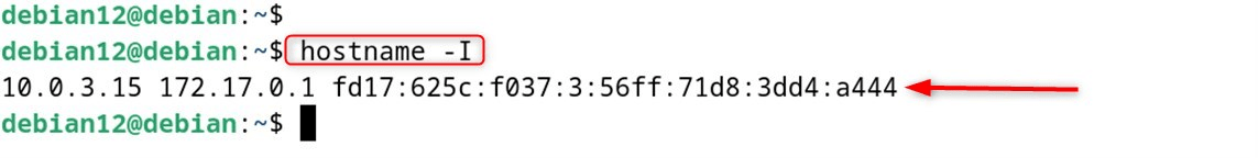 hostname -I