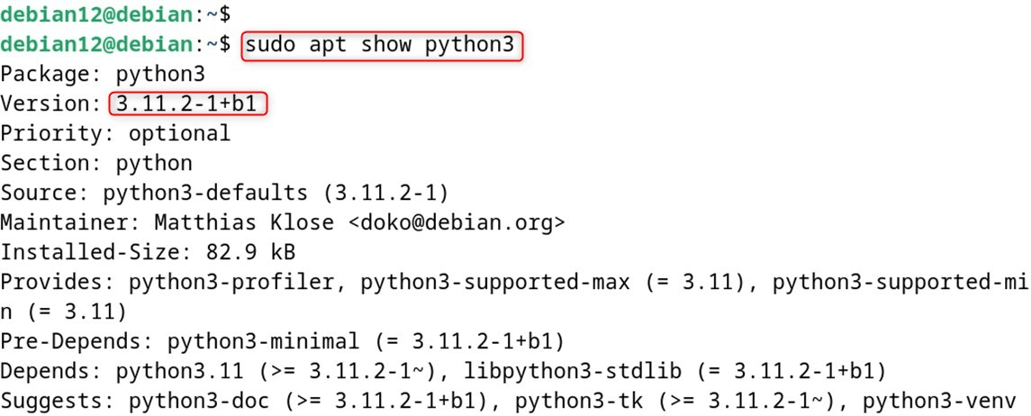 sudo apt show python3