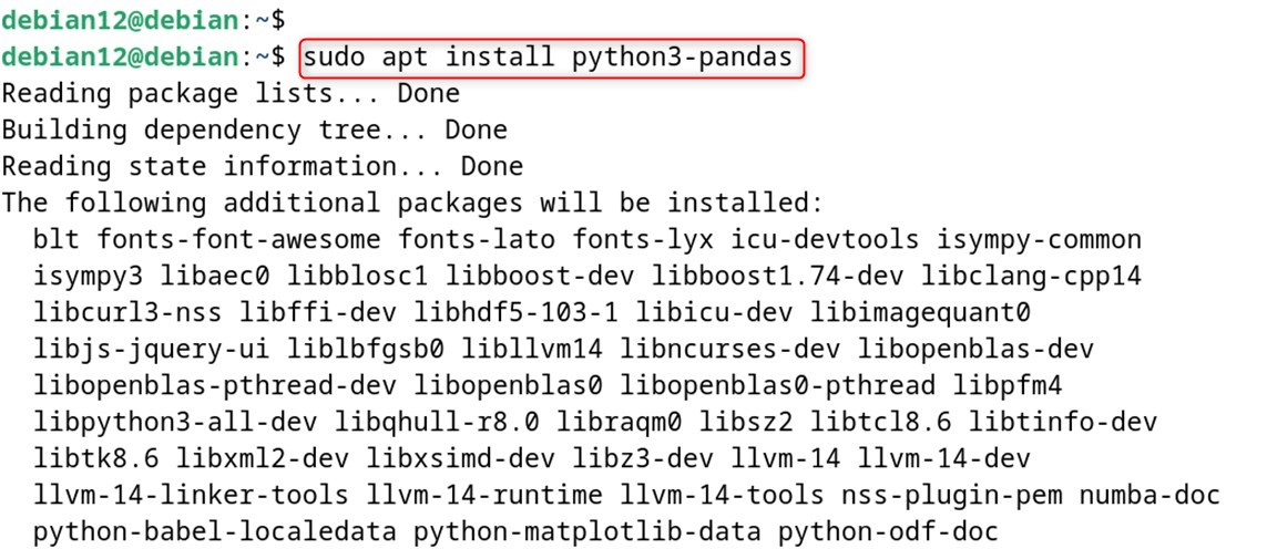 sudo apt install python3-pandas