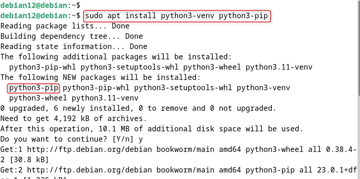sudo apt install python3-venv python3-pip