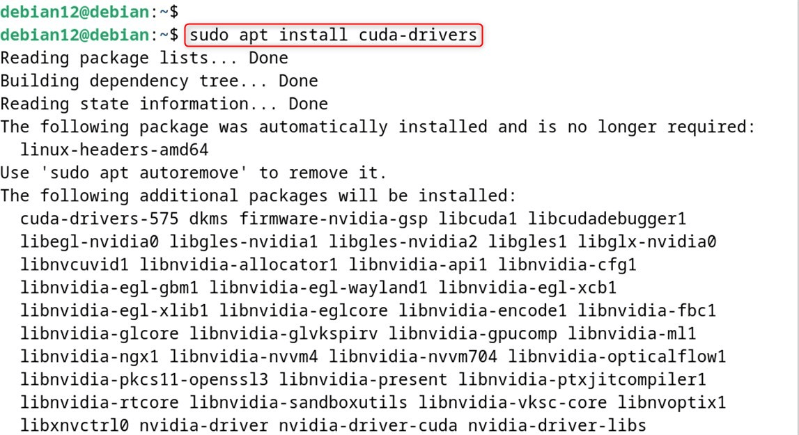 sudo apt install cuda-drivers