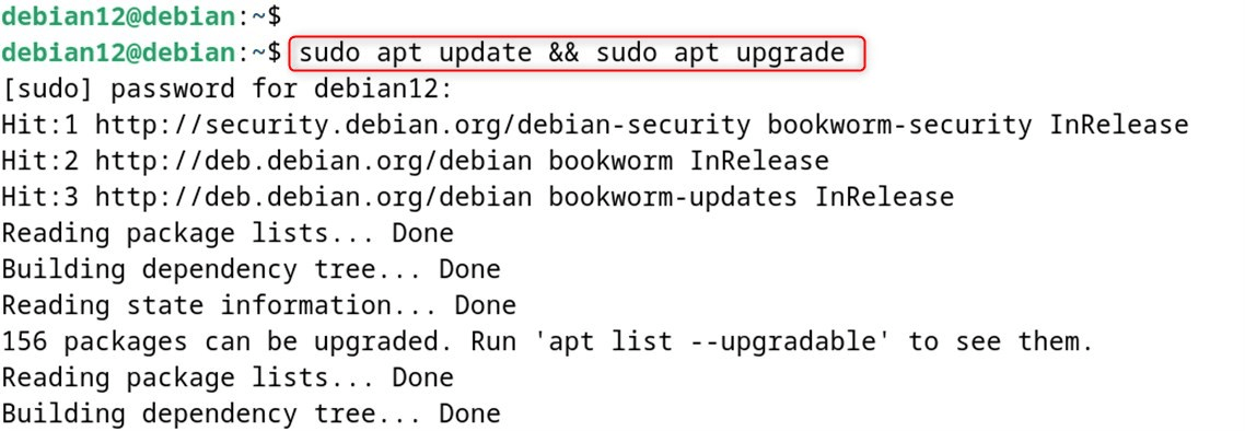 sudo apt update && sudo apt upgrade