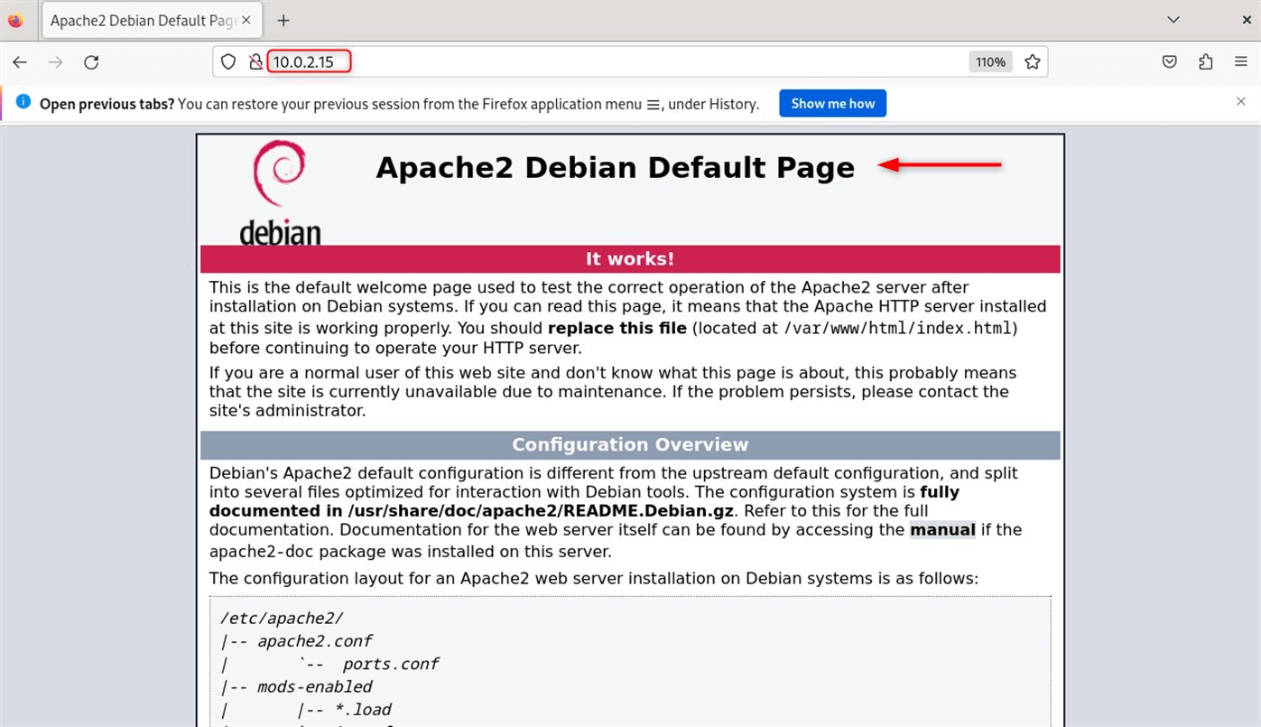 Apache default page