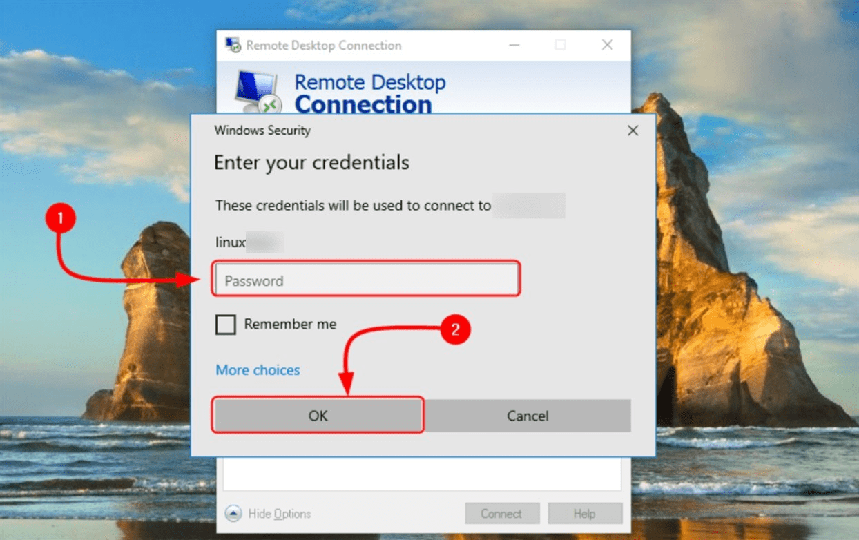 Enter the password of remote computer debian 12