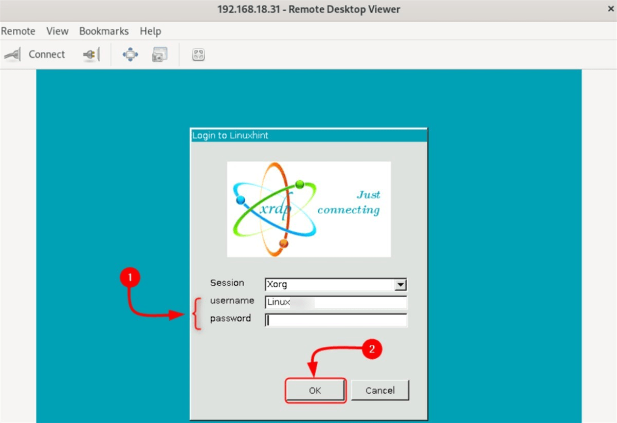 XRDP window