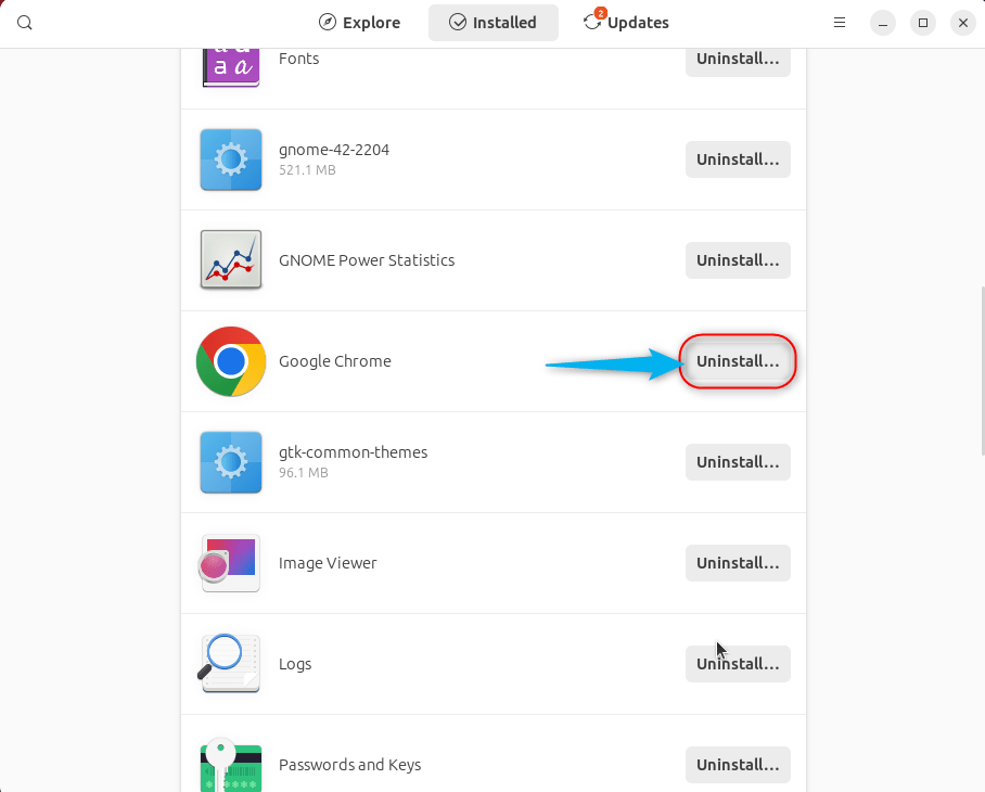 Uninstall Google Chrome from Ubuntu 24.04