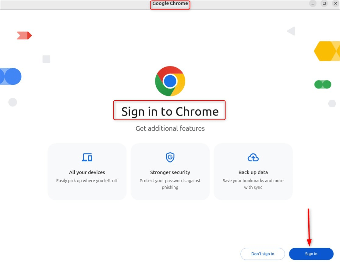 Sign in to Chrome