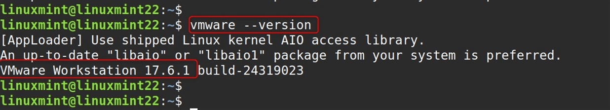 vmware --version