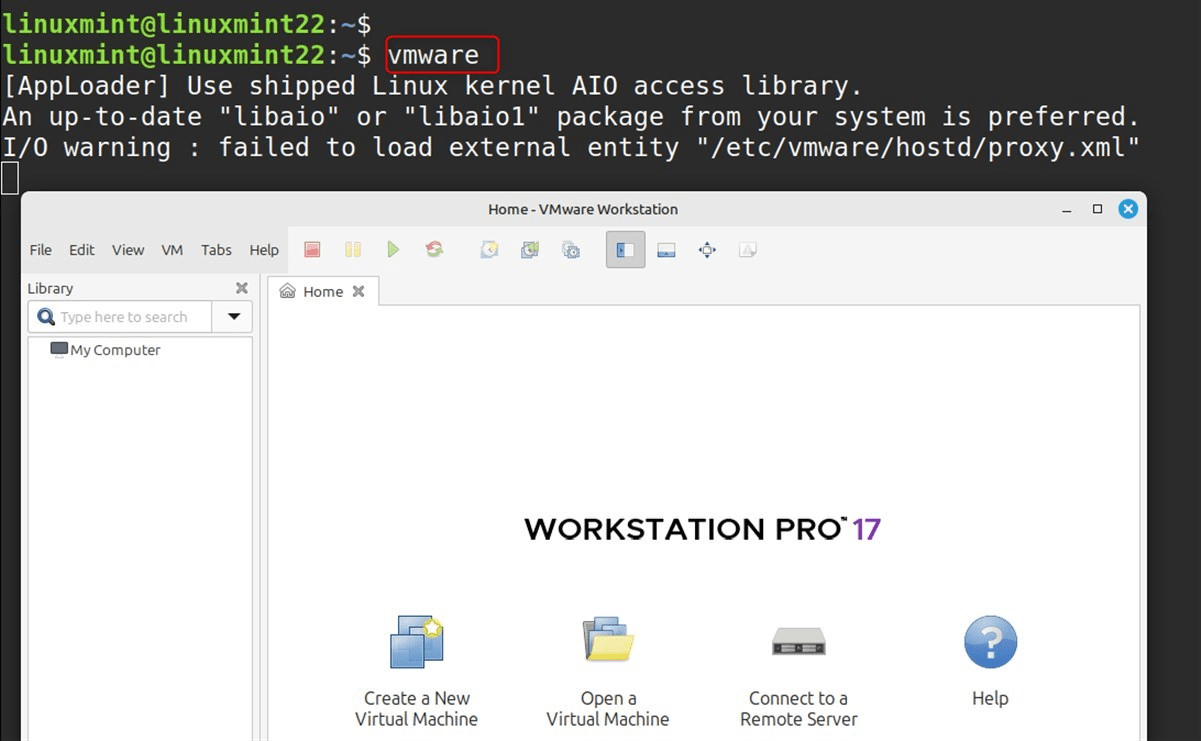 launch vmware