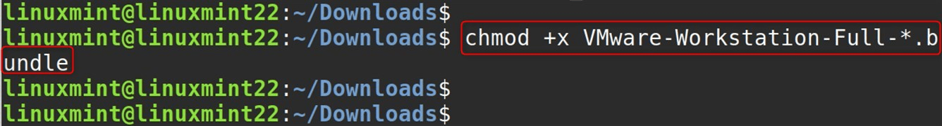 chmod +x VMware-Workstation-Full-*.bundle