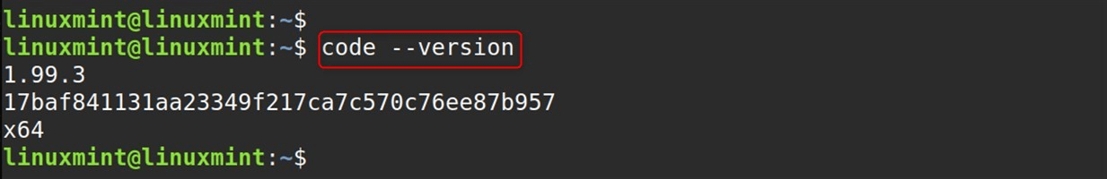 code --version