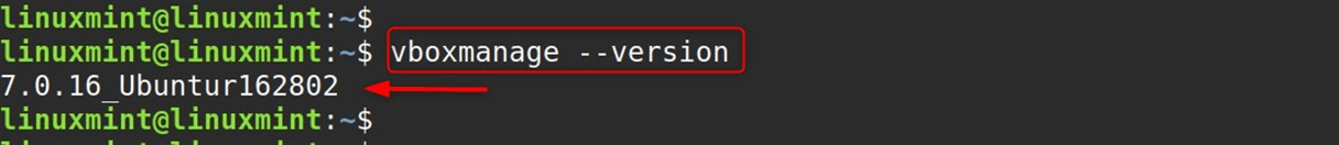 vboxmanage --version