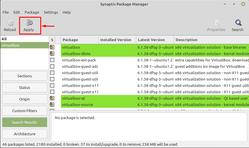 install the required virtualbox packages