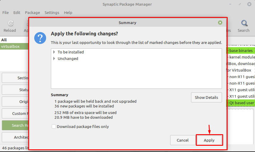 confirmation before installing packages