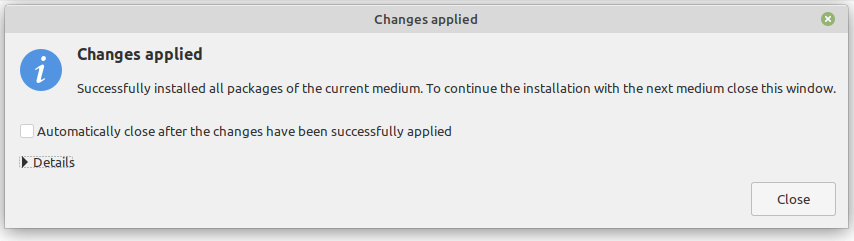 Changes have successfully applied