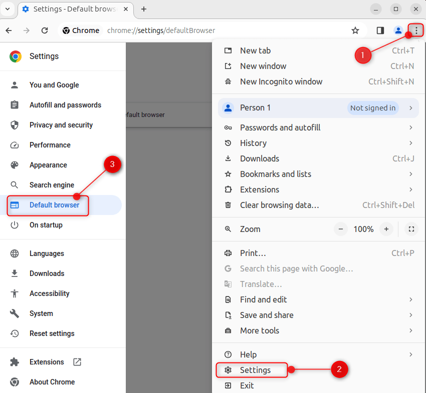 Set Google Chrome as default browser