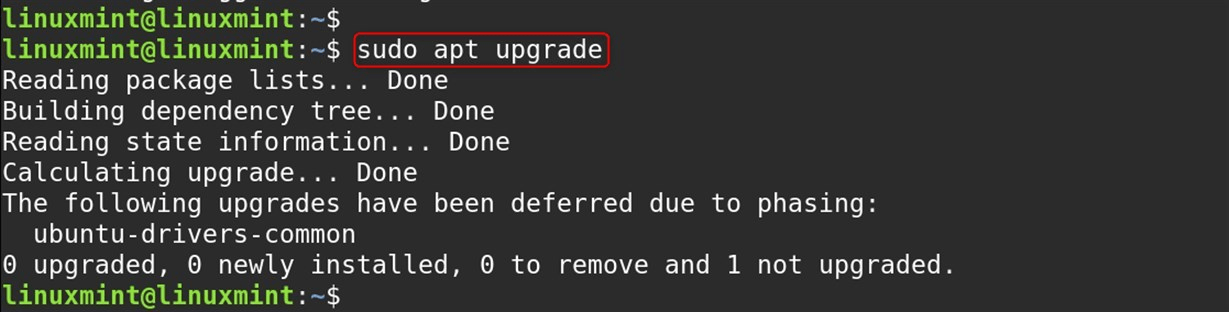 sudo apt upgrade