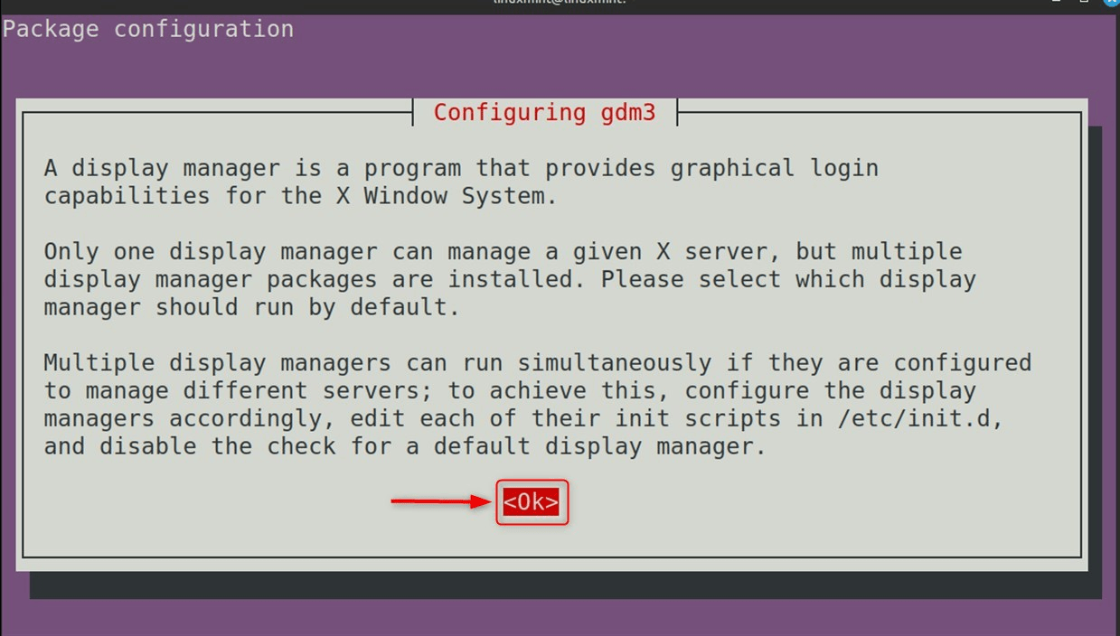 gdm3 package configuration