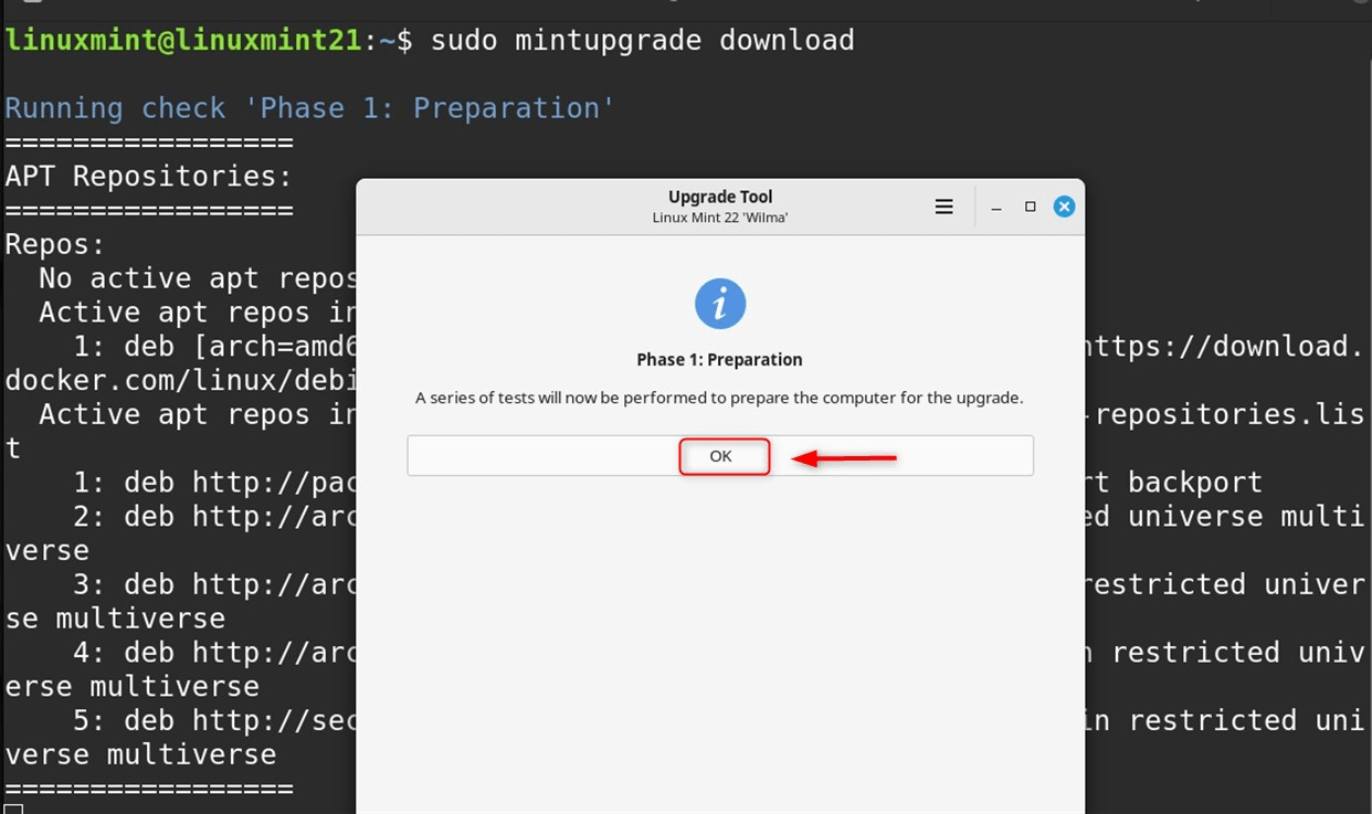 sudo mintupgrade download