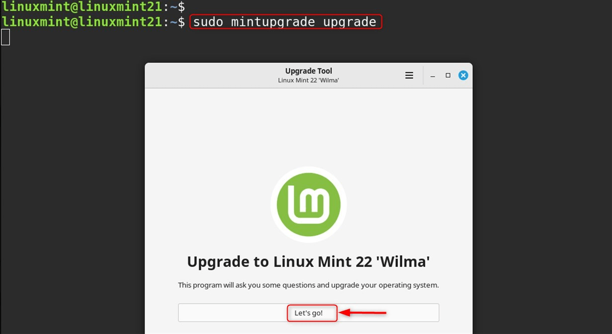 sudo mintupgrade upgrade