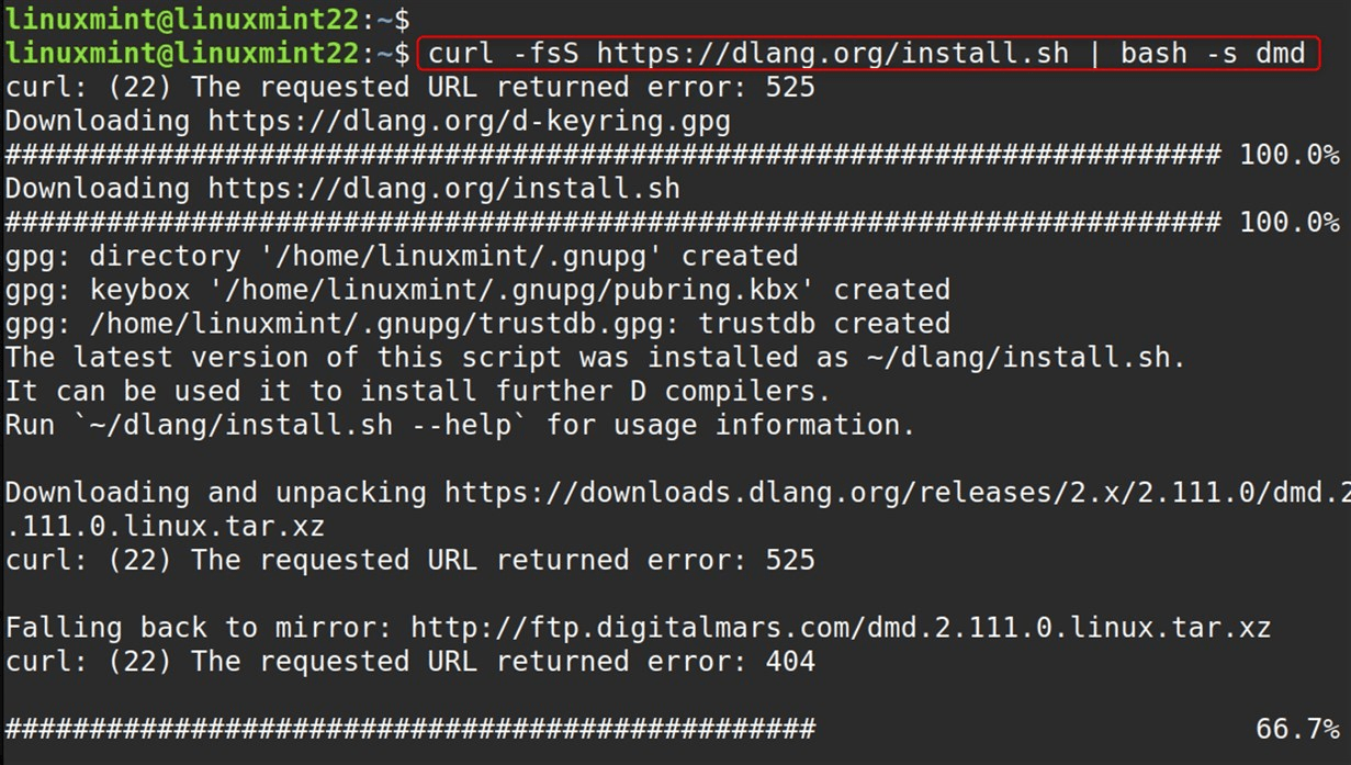 curl -fsS https://dlang.org/install.sh | bash -s dmd