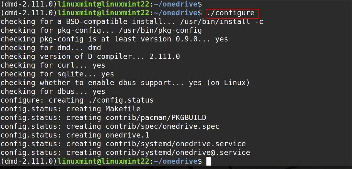 ./configure