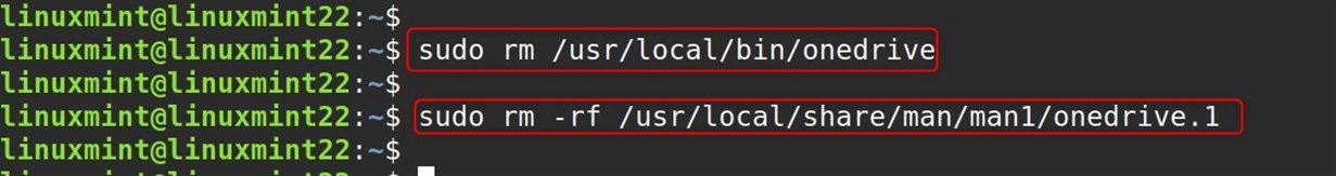 sudo rm -rf /usr/local/share/man/man1/onedrive.1