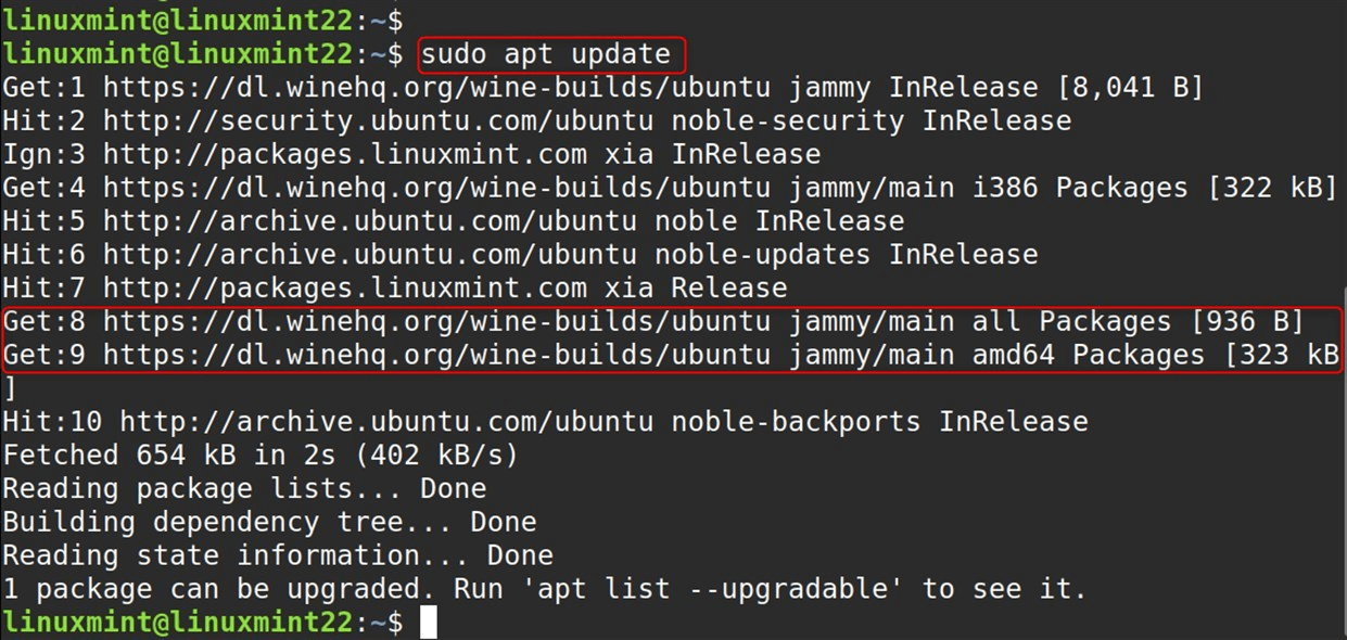 sudo apt update