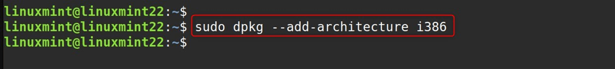 sudo dpkg --add-architecture i386