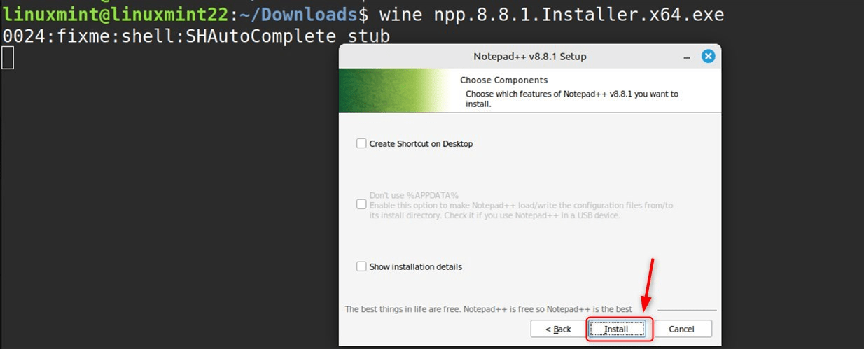 Click Install