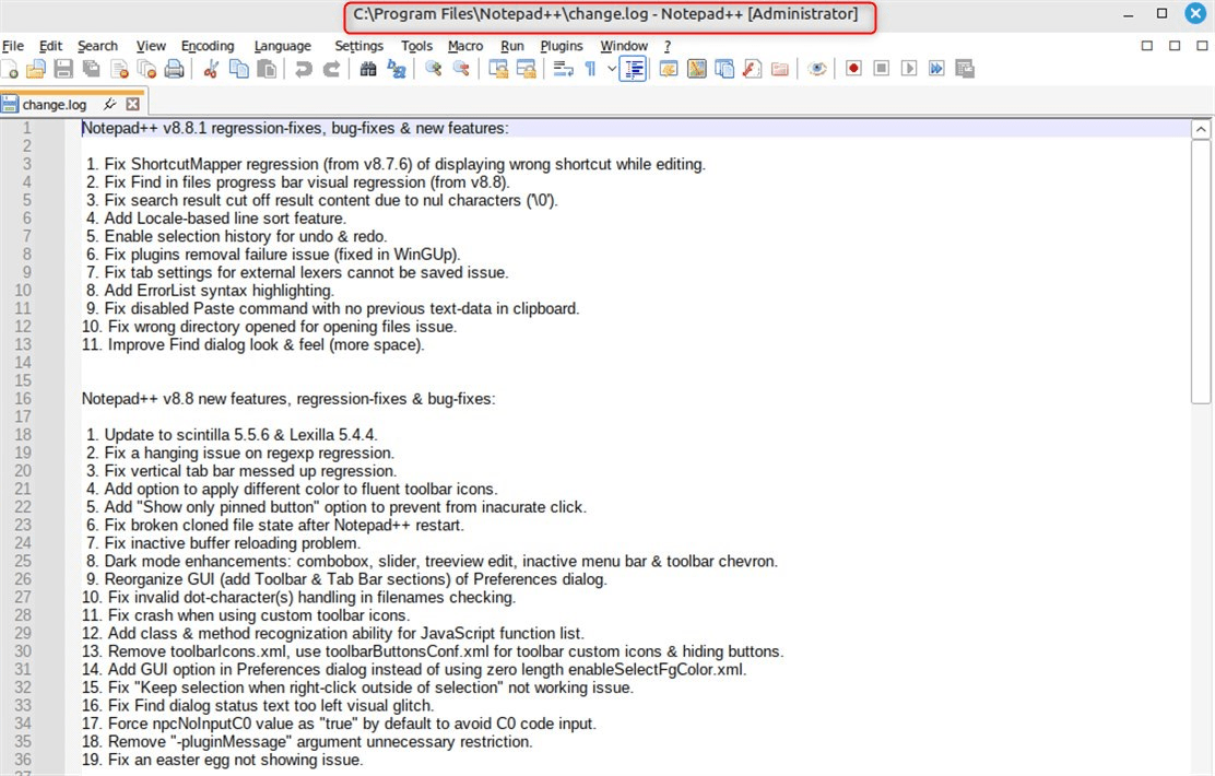 Installation of Notepad++ with Wine is successful