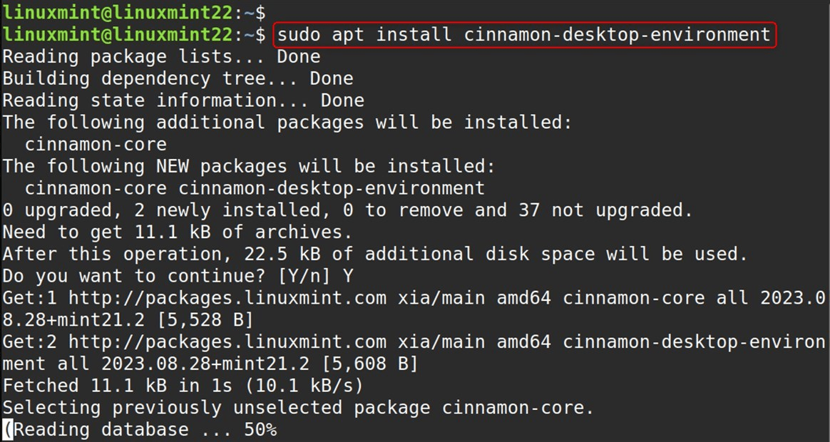 sudo apt install cinnamon-desktop-environment