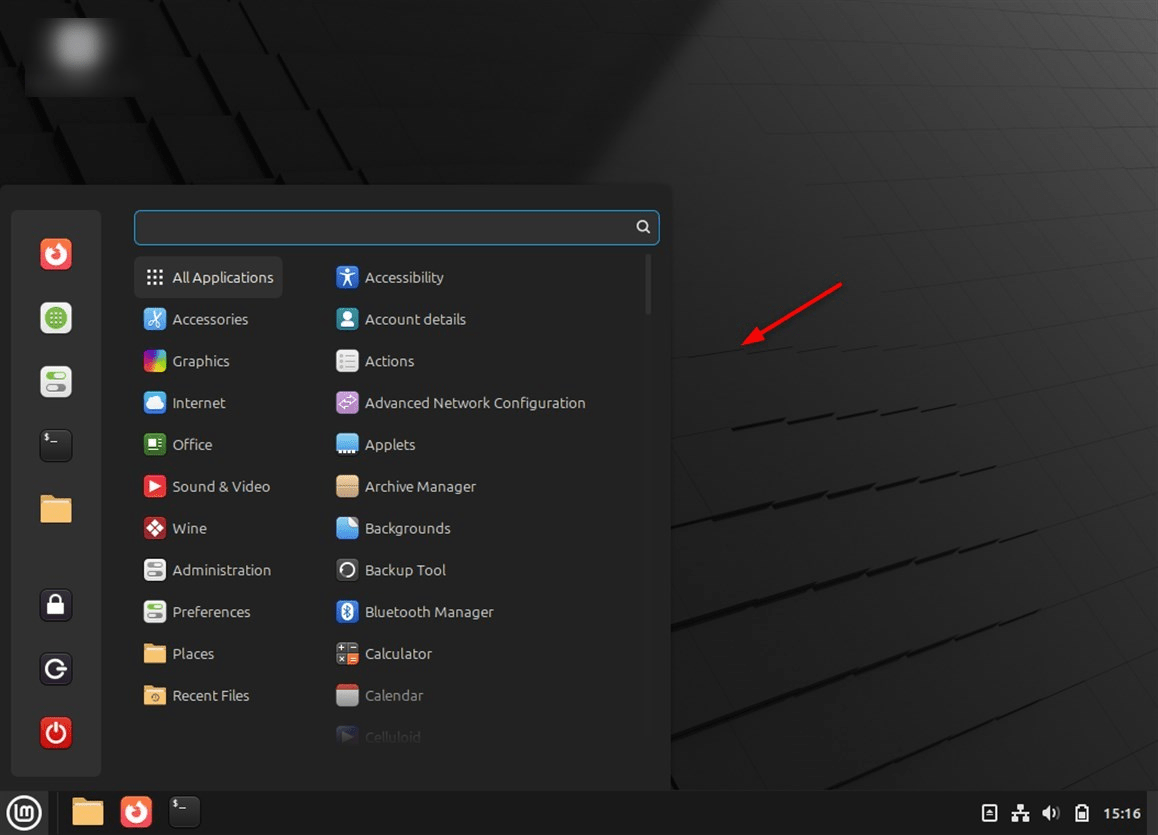 Cinnamon desktop on Linux Mint 22
