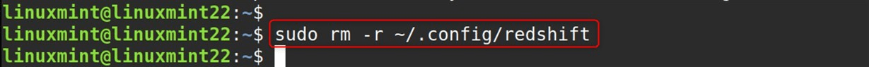 rm -r ~/.config/redshift