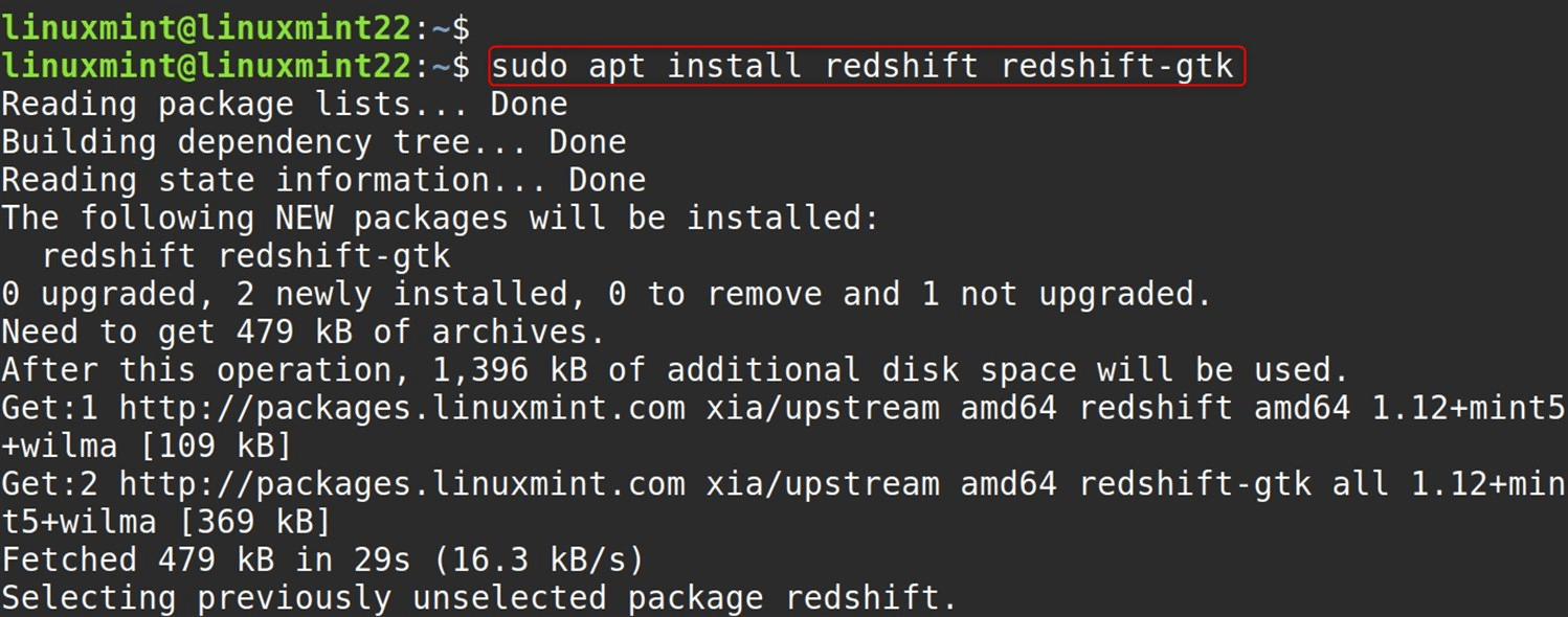 sudo apt install redshift redshift-gtk