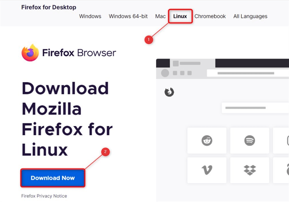 download firefox tar file