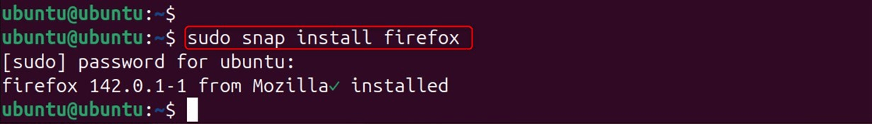 sudo snap install firefox