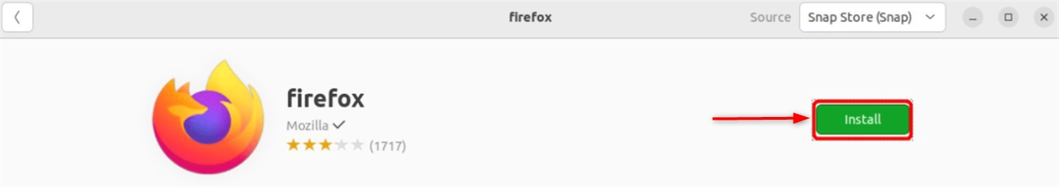 Install firefox from software center