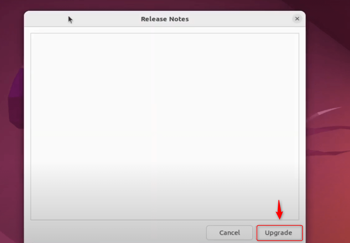 Click Upgrade button