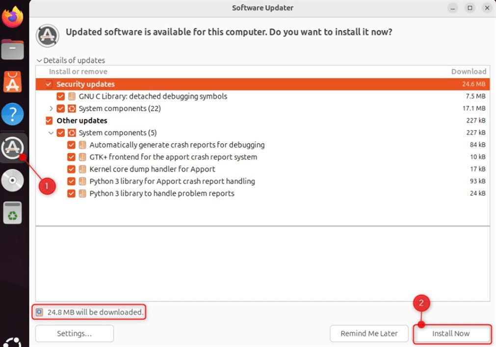 Updating the softwares